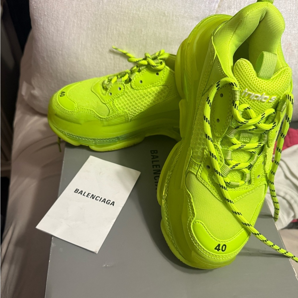 Balenciaga Women's Neon Green Sneakers